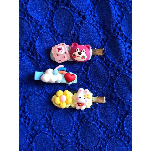 Cute Handmade Hair Clips - Set of 3 - Picture 1 of 1